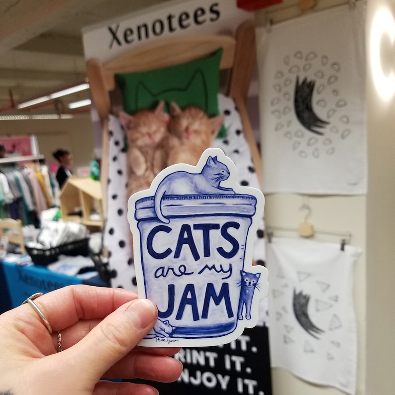 Cats Are My Jam Vinyl Sticker for Cat Lovers Etsy