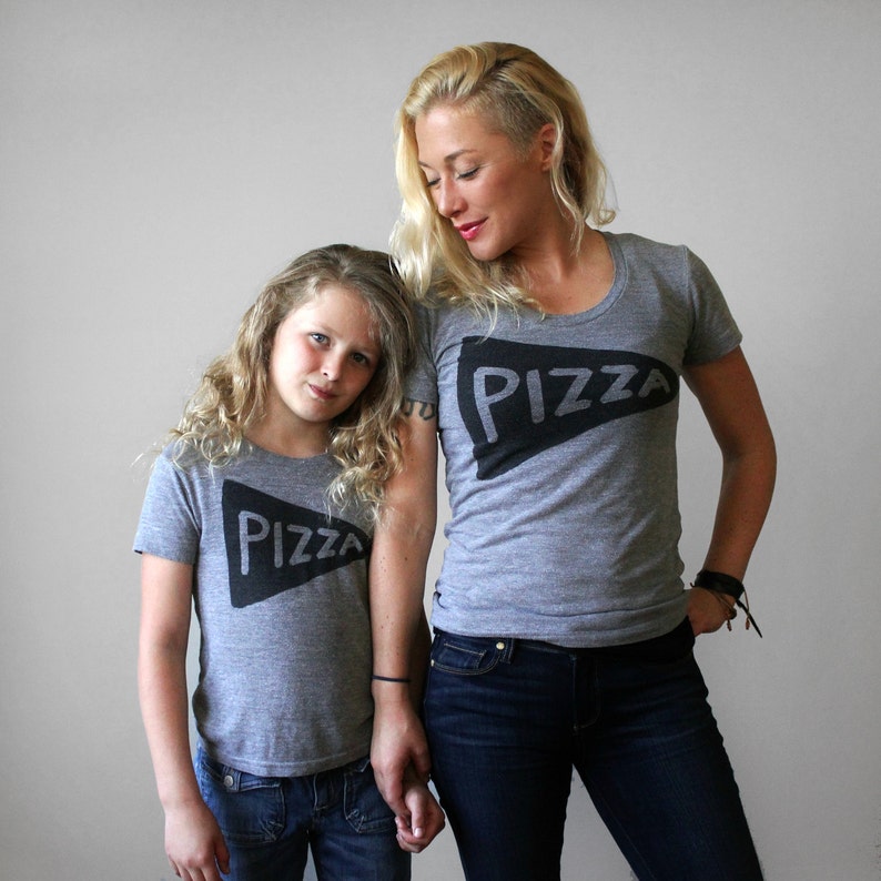 Mommy and Me Mother Daughter Pizza Shirts Outfit