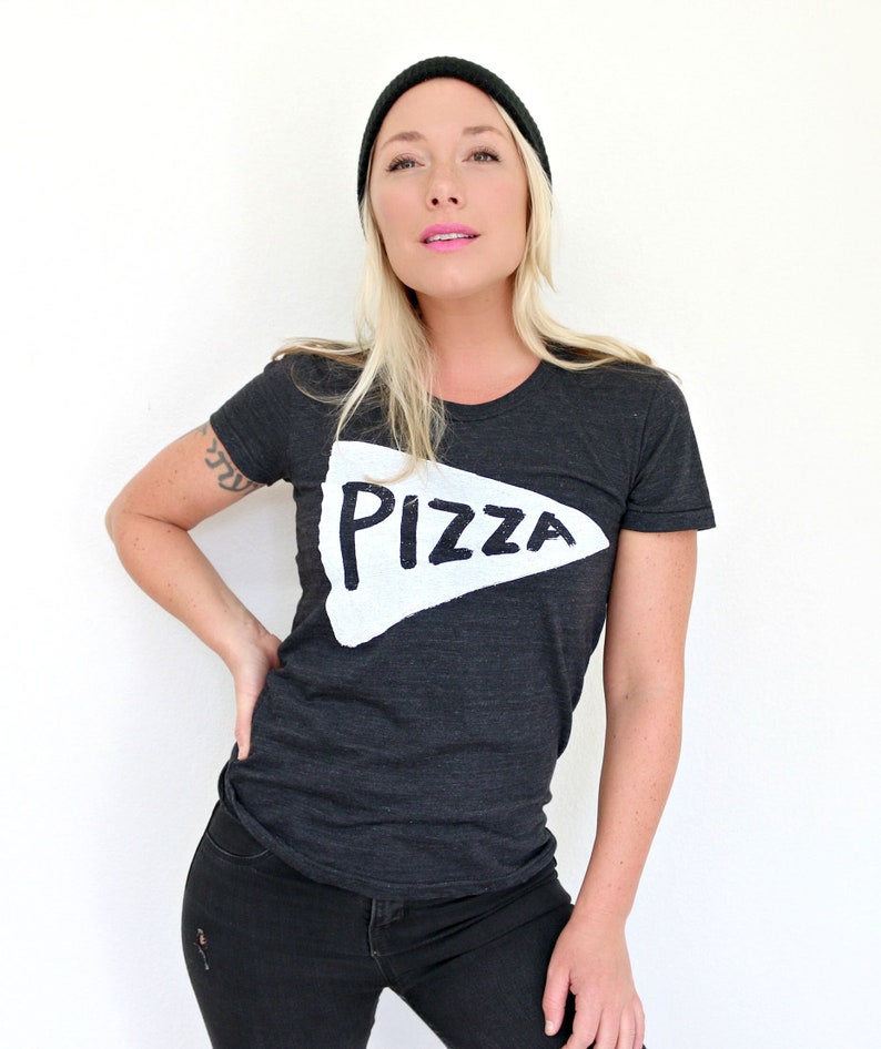 Pizza Graphic T-shirt, Mama Shirt , Handmade Gift for Mom, Made in the USA Womens Clothing, Funny Sayings Shirt, Handmade Screen Printed Tee image 3