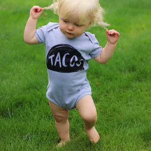 Taco Baby One-piece Bodysuit clothing, New Mom Gift, first baby shower gift for new parent, baby girl boys unisex clothing image 6