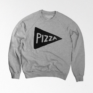 Sudadera unisex de lona polar Bella con estampado de pizza: ropa para hombre, jersey de cuello redondo, ropa para amantes de la pizza, regalo único para él