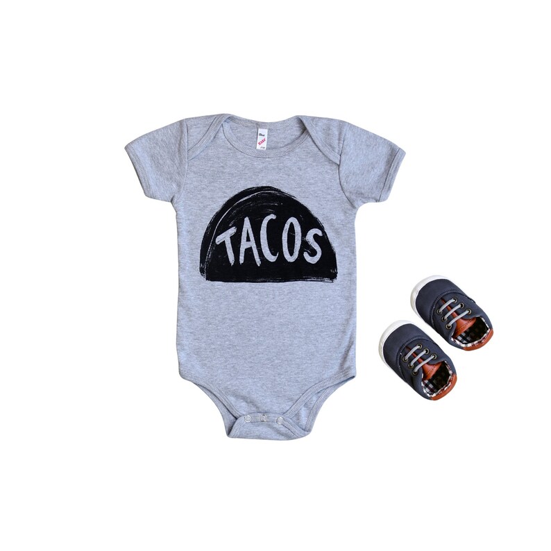 Taco Baby One-piece Bodysuit clothing, New Mom Gift, first baby shower gift for new parent, baby girl boys unisex clothing image 2