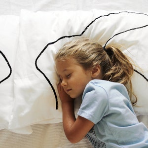 Bunny Rabbit Pillow Case, Best Birthday Gifts for Kid friendly decor Childrens Handmade Home Bedroom Standard Pillowcase