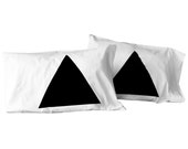 Pyramid Pillowcase Set, cotton anniversary gift for couples, standard pillow cases, modern home decor, unique wedding gift