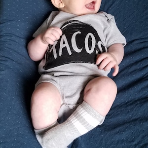 Taco Baby One-piece Bodysuit clothing, New Mom Gift, first baby shower gift for new parent, baby girl boys unisex clothing image 8