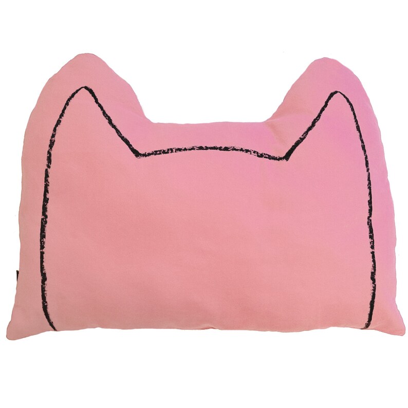 Handmade Mothers Day Gifts for Cat Mom, Modern Cat Decor Throw Pillow for Couch or Bed, Cat Person Gift, Unique Cat Lover Gifts Coral