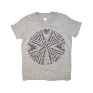 Handmade Screen Printed Gray Animal Collective Nouns Kids&#39; graphic tee shirt for girls boys, Montessori shirt, animal graphic tee kids gift