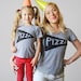 Birthday Gift Set for Moms from Husband and Kids, Mommy and Me Matching Tees Outfit with Pizza Slice Graphic T-shirt Design 