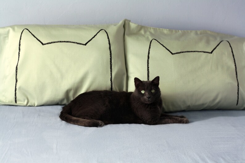 Cat Nap Pillowcase Set gift for him Couples Gift Cat Etsy