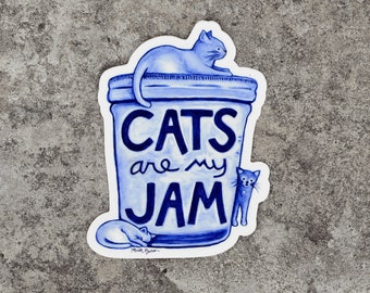 Cats are my Jam Vinyl Sticker for Cat Lovers