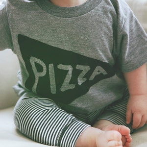 Baby Pizza Graphic Tee Shirt Whimsical Baby Gift Unique Baby Shower Present New Parent Gift Cute Handmade Newborn Baby Clothing image 4