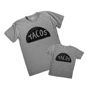 Taco Night Matchande T-shirt Set: Pappa & Barn Grafiska T-shirts