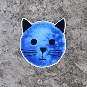 Blue Moon Sun Cat Sticker Set, vinyl stickers for water bottles, cat sticker full moon cute cat sticker water bottle decal laptop image 2