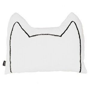 Handmade Mothers Day Gifts for Cat Mom, Modern Cat Decor Throw Pillow for Couch or Bed, Cat Person Gift, Unique Cat Lover Gifts White
