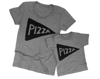 Matching Mommy and Me Pizza Shirt Set of 2, Mom Son Outfit, Gift for Wife,  Mother Daughter Outfit, mom mama kid baby unique gift