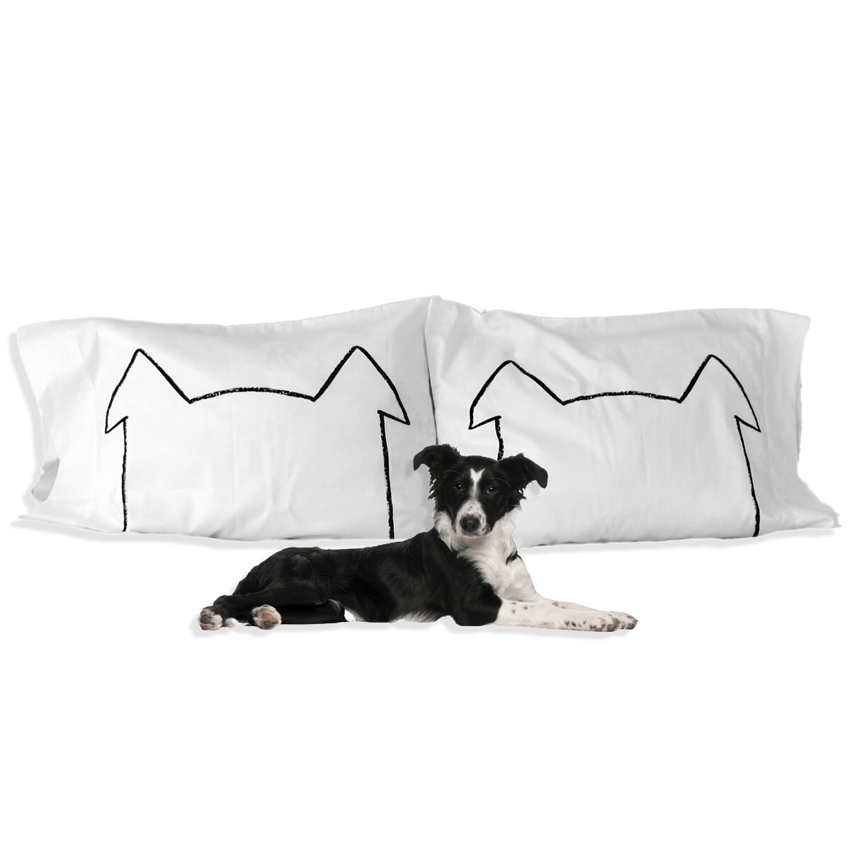 Dog Lover Bed Pillow Case Set Pour Couples, Cadeau de Pendaison Crémaillère Anniversaire en Coton, L