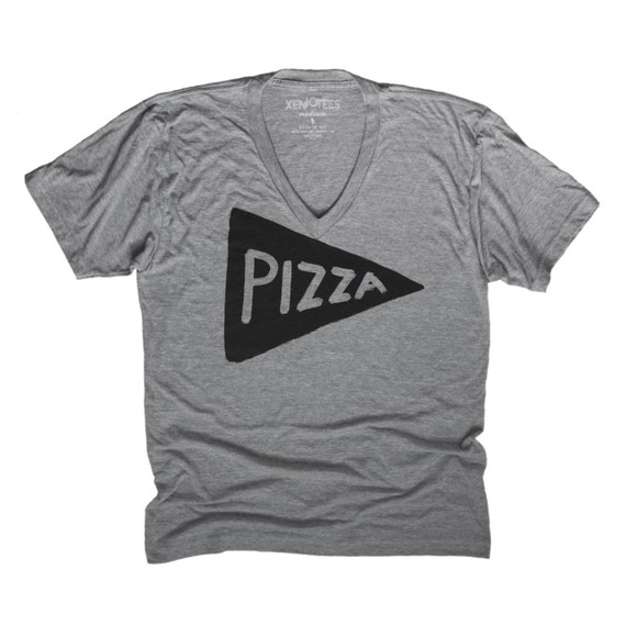 Pizza Graphic V-Neck T-Shirt: Foodie Gift, Plus Size Available