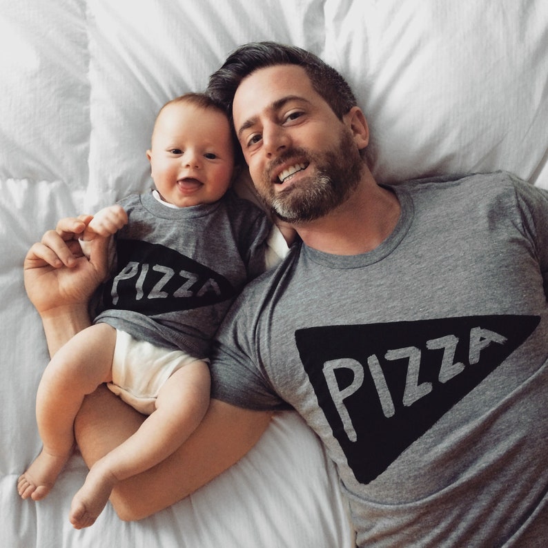 Dad and Baby Matching Pizza T Shirts Outfit