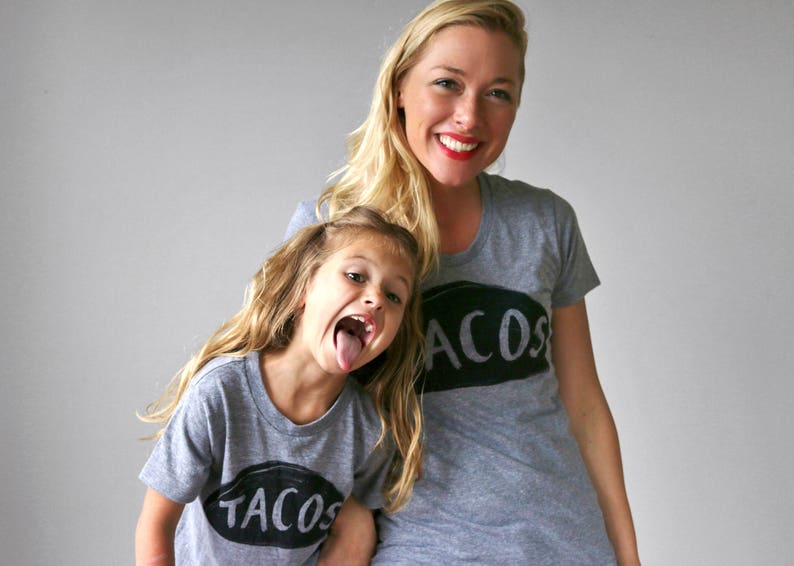 Mommy and Me Taco Shirts that Match, Graphic tee Mama shirts for Mom and kids, Mom Birthday Gift from Kids, mother daughter shirts image 2