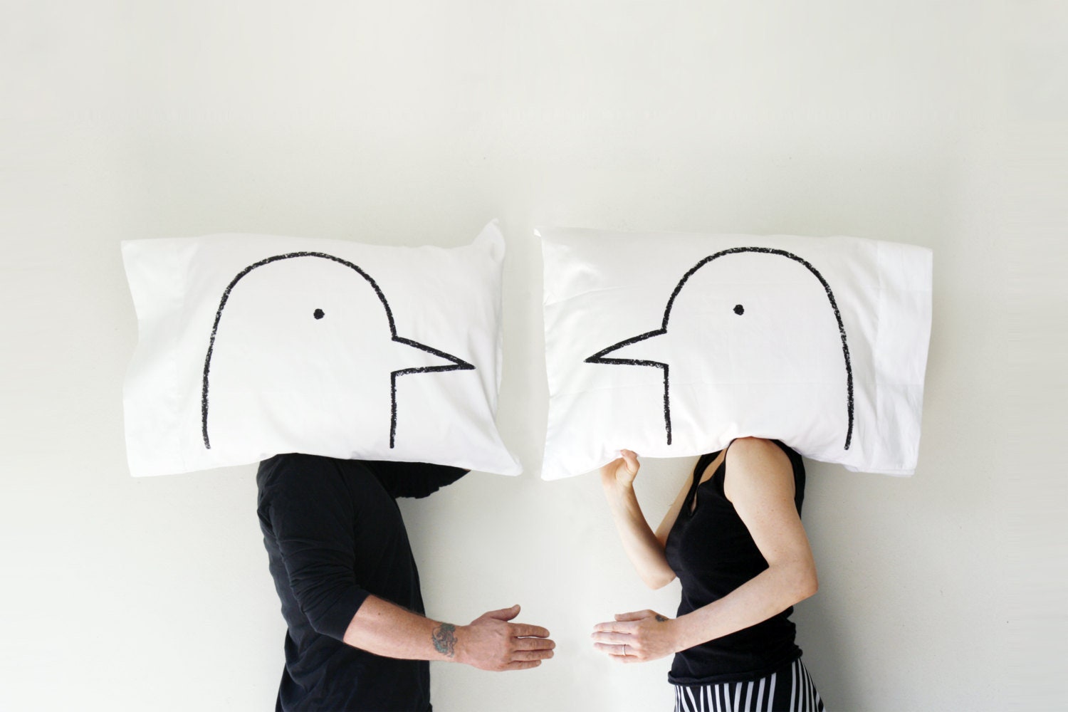 Son Ensemble de Taies d'oreiller Hers Couples Love Bird, Cadeau d'anniversaire Romantique Pour Femme