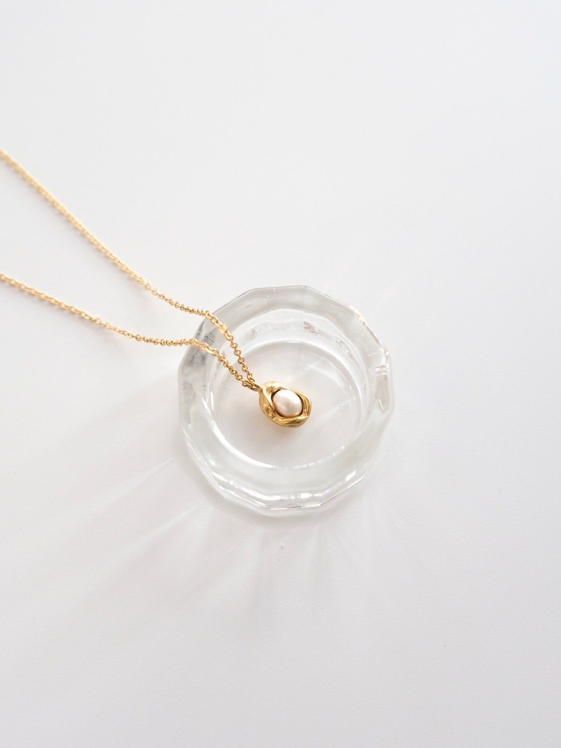 Two-piece Freshwater Pearl 18K Gold-Plated Pendant Necklace