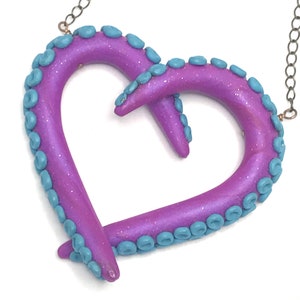 Octopus Love Necklace Purple and Turquoise image 2