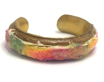 King Cake Cuff Bracelet - Polymer Clay