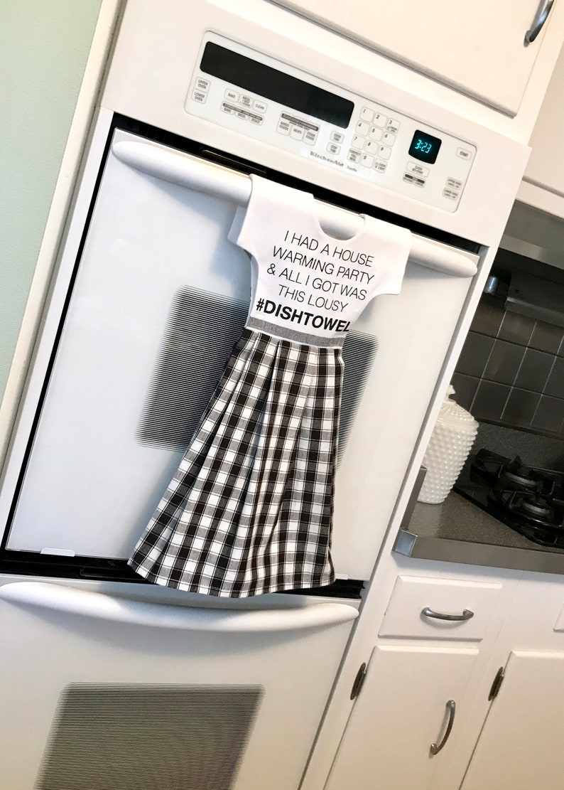 Housewarming Kitchen Towel Dress, Hanging Dish Towel, Tea Towel, Dishtowel Dress, Hostess Gift, Kitchen Decor by Klosti image 3