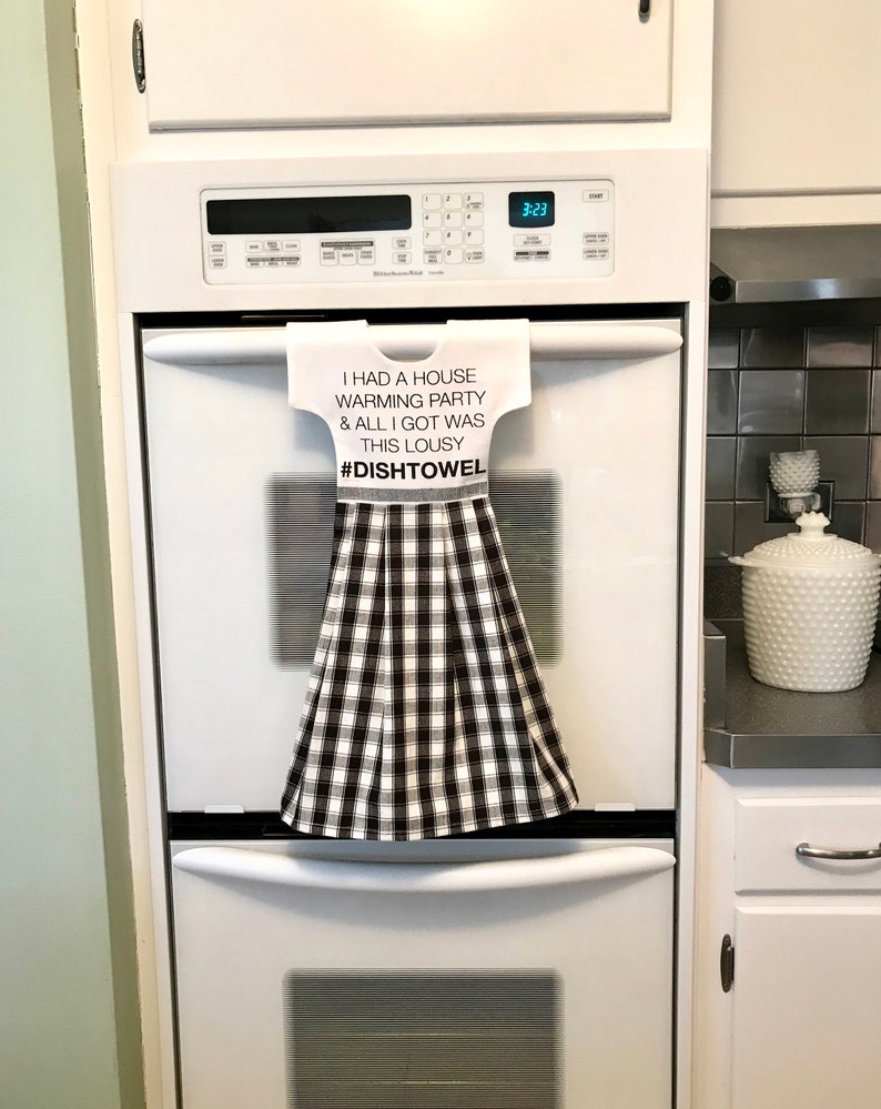 Housewarming Kitchen Towel Dress, Hanging Dish Towel, Tea Towel, Dishtowel Dress, Hostess Gift, Kitchen Decor by Klosti image 2