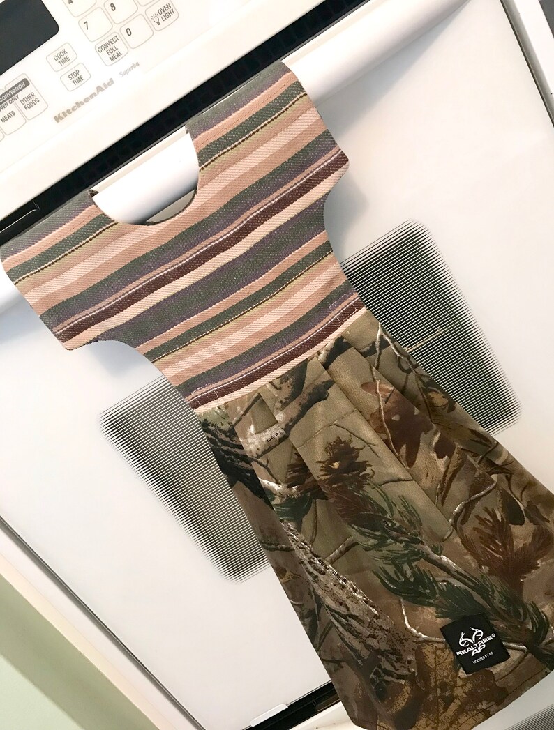 Realtree Camo Dish Towel Dress to Hang on Oven Door or Towel Bar Cabin Style Decor by Klosti