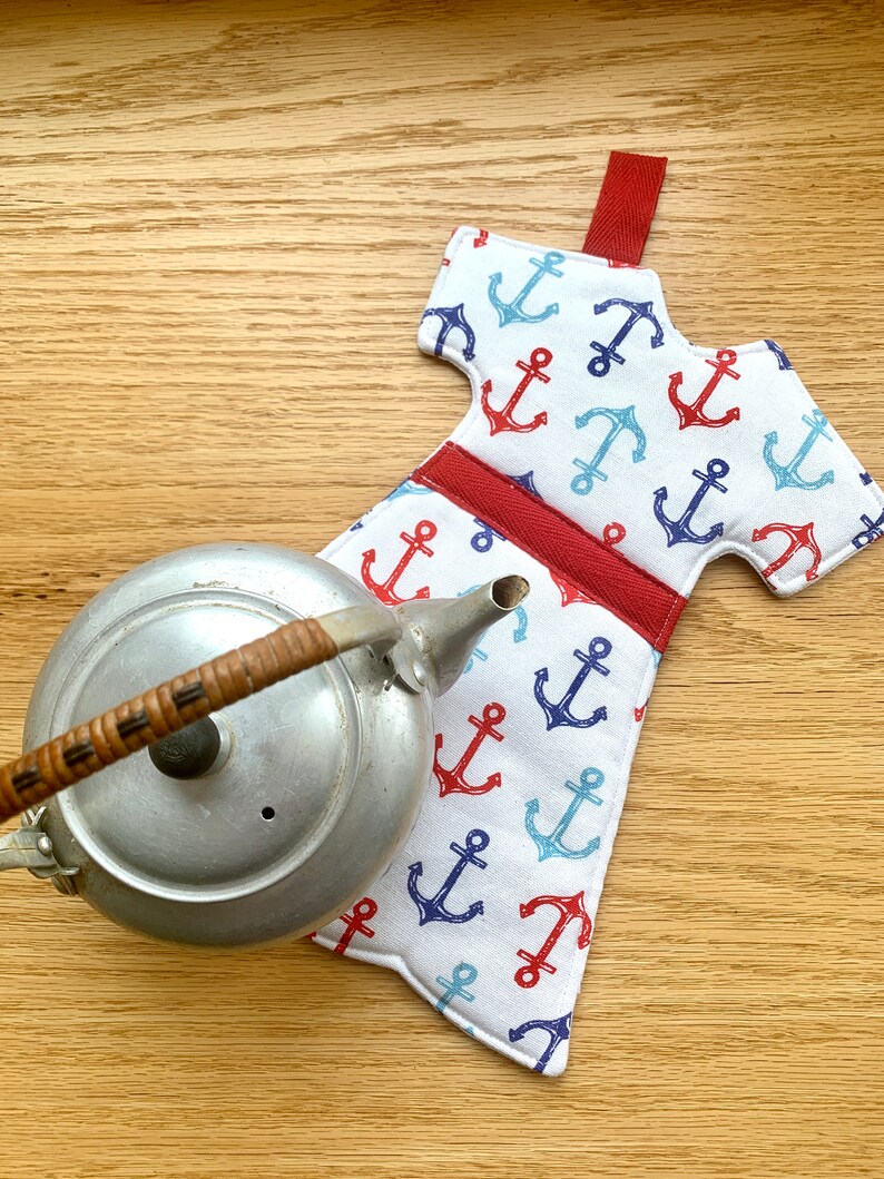 Anchor Trivet, Hot Pad or Mug Rug / Red, White and Blue Nautical Kitchen Decor / Gift for Her / Hot Mama Trivet by Klosti image 5