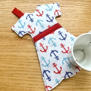 Anchor Trivet, Hot Pad or Mug Rug / Red, White and Blue Nautical Kitchen Decor / Gift for Her / Hot Mama Trivet by Klosti image 2