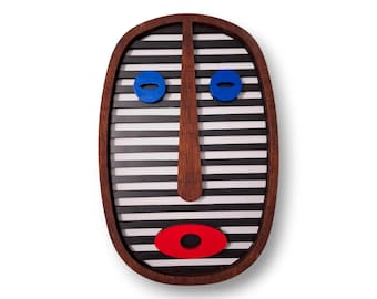 Große Nase Handgefertigte Afrikanische Maske 3D Wandkunst - Holz Wand Dekor für Wohnzimmer Einzigartige Skulptur Wohnkultur - Moderne Kunst - Weihnachtsgeschenk