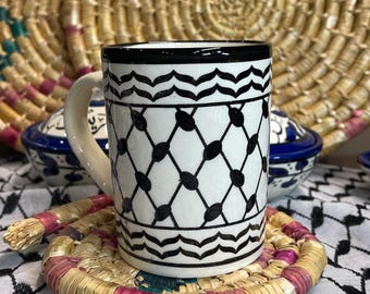 Palestine Handmade Ceramic Pottery Mug 12 Oz made in Palestine