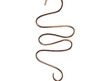 Solid Copper Zig-Zag Decorative Hook - 8-Inch