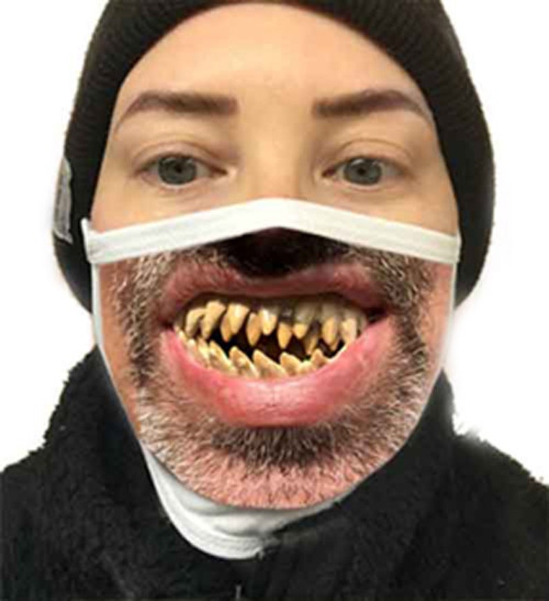 Monster Face Mask Scary Teeth Halloween Mask for Men Adults Etsy