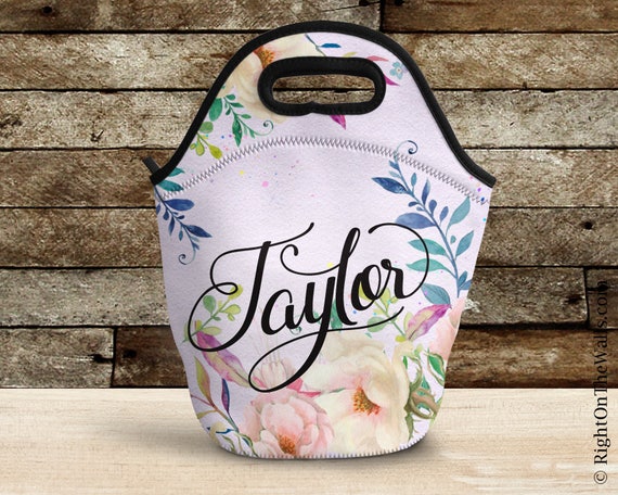 floral lunch tote
