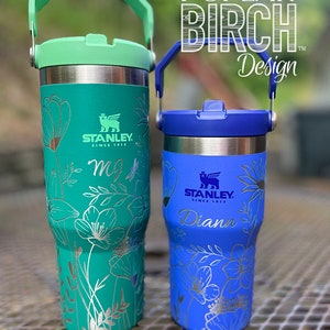 Wildflowers Engraved 30oz Stanley Iceflow Tumbler Hummingbird Water Bottle Personalized Large Gym Mug Fit in Cup Holder Flip Straw image 7