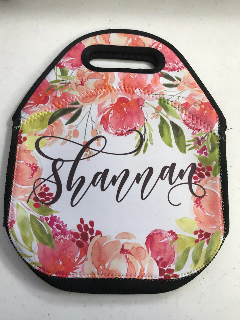 Pink Floral Lunch Bag Tote for Women Personalized Lunch Box - Etsy