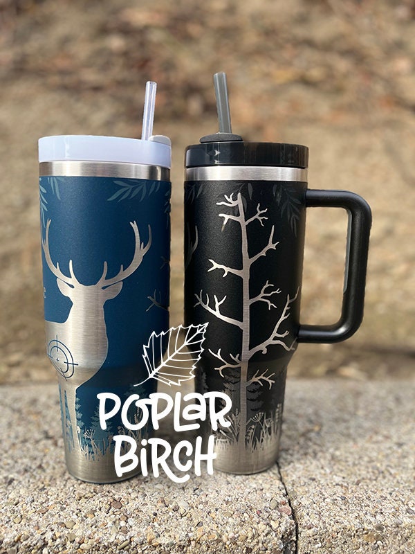 Personalized 40 oz Tumbler with Handle - Deer Hunter Dad / Papa / Cust —  Wichita Gift Company