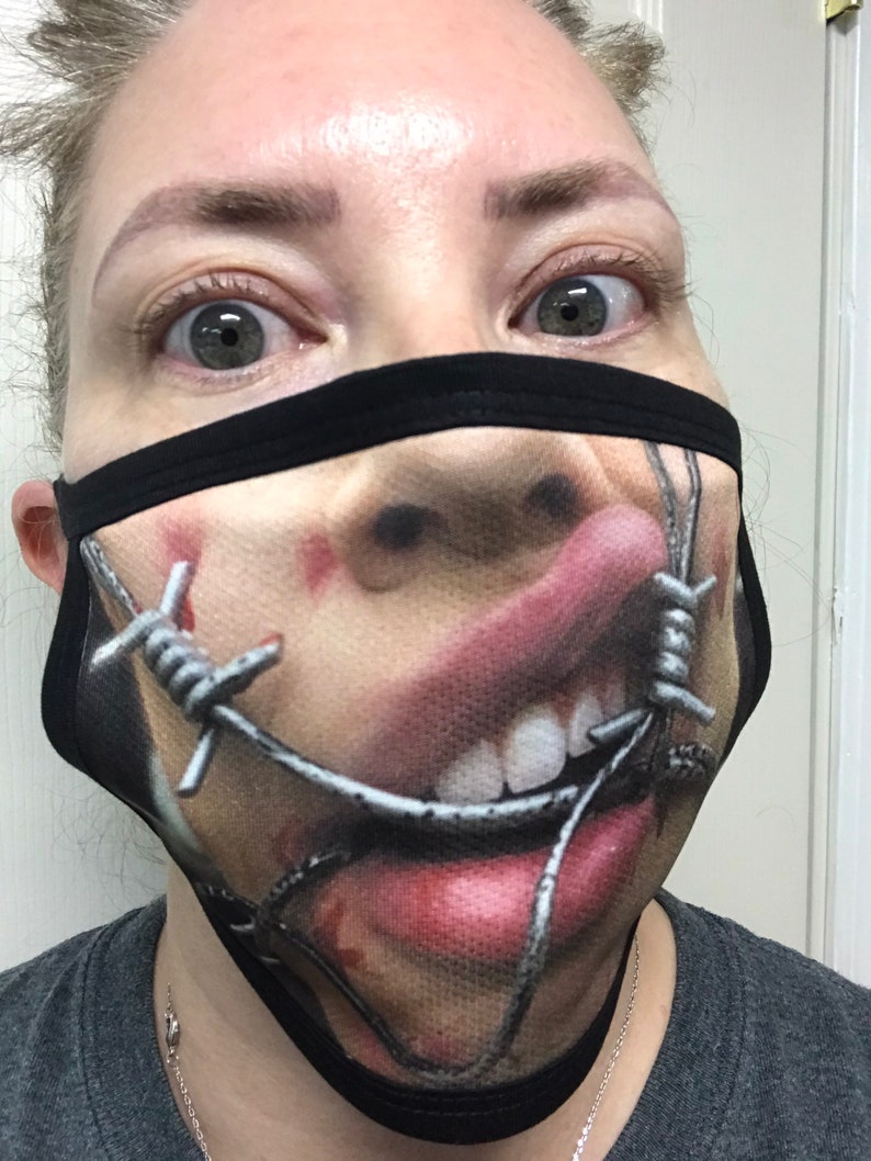 Scary Halloween Face Mask Torture Bloody Barbed Wire for Etsy
