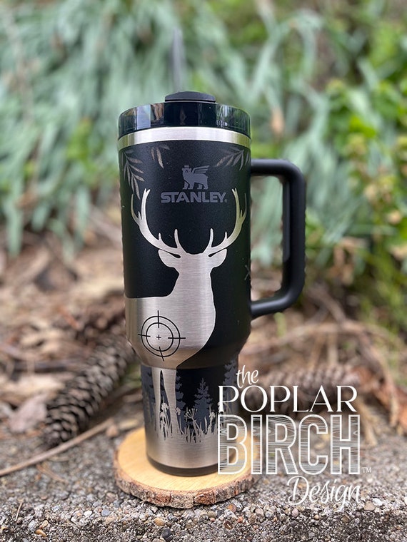 Deer Hunter Stanley Cup for Men, 40oz Tumbler With Handle, Hunting Fathers  Day Gift, Engraved Coffee Mug, Large Water Bottle 