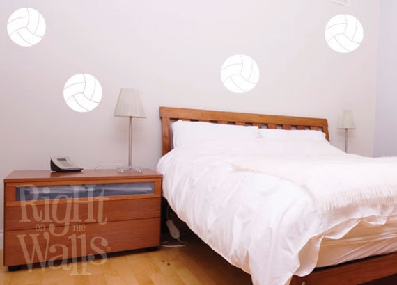 Volleyball Wall Decal 4pc Volleyball Wall Art Sports Wall Etsy