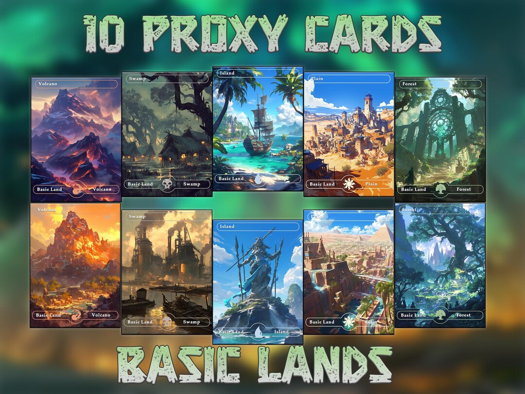 10 Basic Land. 10 Proxy Cards for EDH. Enhance Your MTG Commander Deck ...