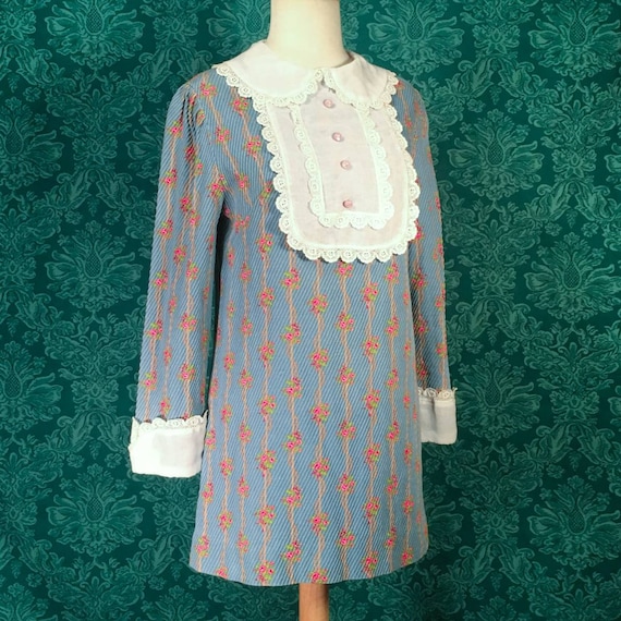 Vintage 60s Mod gogo tunic mini dress