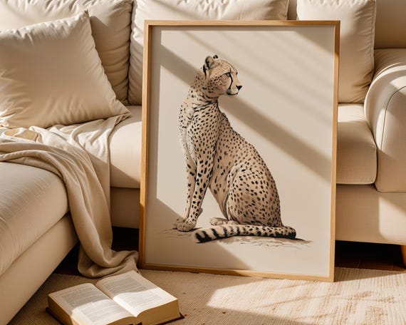 Cheetah Art, Cheetah Print, Trendy Cheetah Poster, Preppy Room Decoration, Aesthetic Animal Print, Modern Minimal Poster, Leopard Art Print