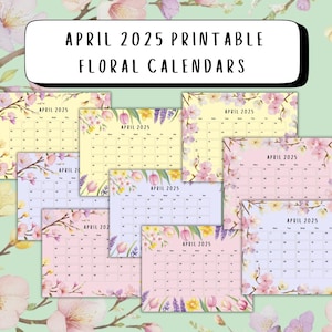 Kalender april 2025, afdrukbare kalender 2025, wandkalender pdf, bewerkbare kalender, afdrukbare pdf, leuke kalender, bloemenkalender 2025