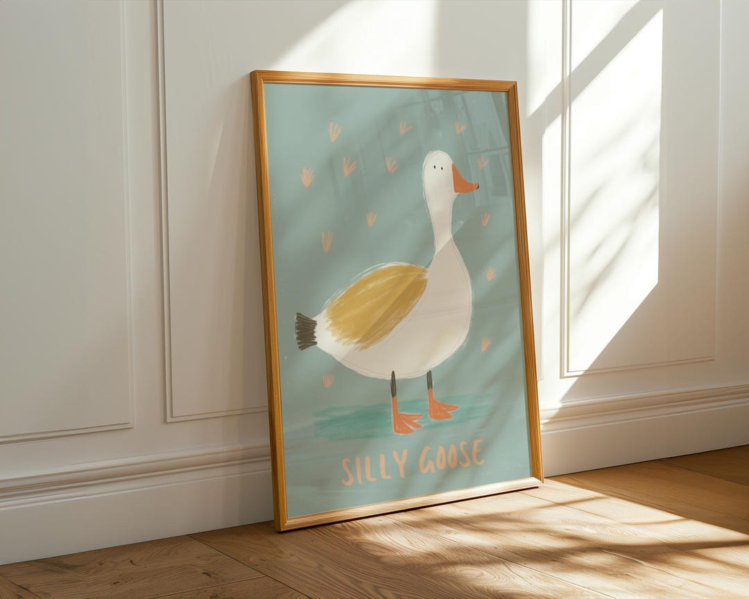 Silly Goose Print, Trendy Wall Art, Apartment Decor, Retro Wall Art ...