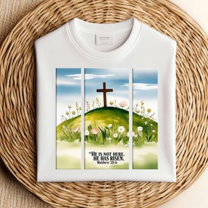 Lui è Risorto Design, Pasqua Cristiana PNG, Fiori di Campo Png, Sublimazione Pasquale Primaverile, Gesù Cristiano Pasquale, Disegni Pasquali, Pasqua PNG