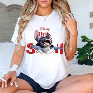 3D-shirt steek doorbraak, grappig lilo en steek grafisch T-shirt, schattig T-shirt Disney-personage, cadeau voor haar, cartoon fantop